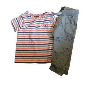Babyface Green Orange Stripe Shirt Green Pants